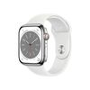 Apple Watch Series 8 GPS + Cellular Stainless Steel 45mm, Case Finish: Silver, Case Material: Stainless Steel, Case Size: 45mm, Connectivity: GPS + Cellular, Band Color: White, Band Size: Regular, Condition: New