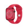 Apple Watch Series 8 GPS Aluminum 45mm, Case Finish: Red, Case Material: Aluminum, Case Size: 45mm, Connectivity: GPS, Band Color: Red, Band Size: Regular, Condition: New