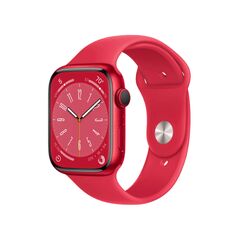 Apple Watch Series 8 GPS Aluminum 45mm, Case Finish: Red, Case Material: Aluminum, Case Size: 45mm, Connectivity: GPS, Band Color: Red, Band Size: Regular, Condition: New