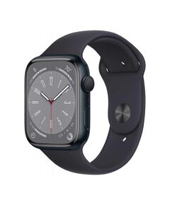 Apple Watch Series 8 GPS Aluminum 45mm, Case Finish: Midnight, Case Material: Aluminum, Case Size: 45mm, Connectivity: GPS, Band Color: Midnight, Band Size: Regular, Condition: New