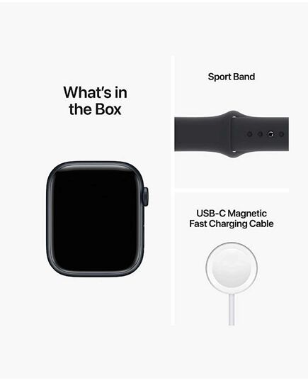 Apple Watch Series 8 GPS Aluminum 45mm, Case Finish: Midnight, Case Material: Aluminum, Case Size: 45mm, Connectivity: GPS, Band Color: Midnight, Band Size: Regular, Condition: New, 4 image