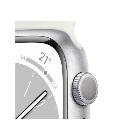 Apple Watch Series 8 GPS Aluminum 45mm, Case Finish: Silver, Case Material: Aluminum, Case Size: 45mm, Connectivity: GPS, Band Color: White, Band Size: Regular, Condition: New, 3 image
