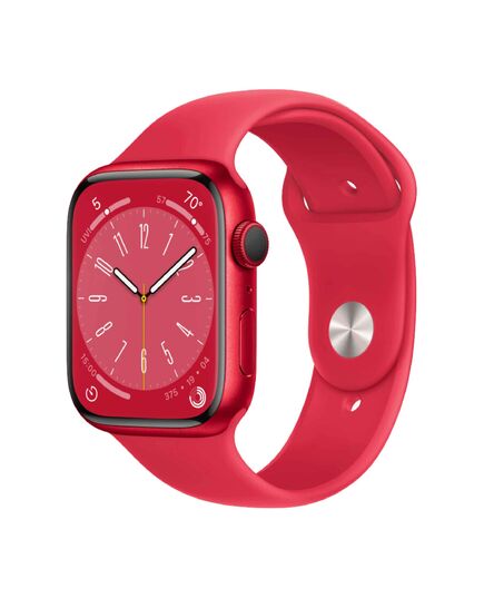 Apple Watch Series 8 GPS Aluminum 45mm, Case Finish: Red, Case Material: Aluminum, Case Size: 45mm, Connectivity: GPS, Band Color: Red, Band Size: Regular, Condition: New